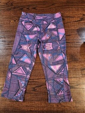 The North Face Girls Purple & Pink Geometric Active Leggings